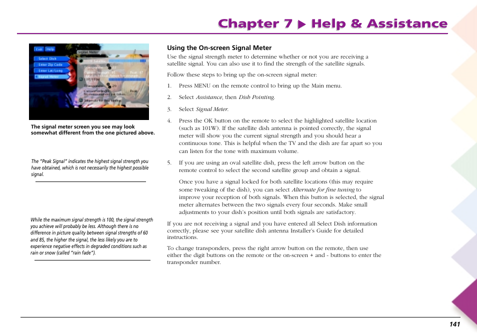 Chapter 7 help & assistance | RCA Scenium L50000 User Manual | Page 145 / 178