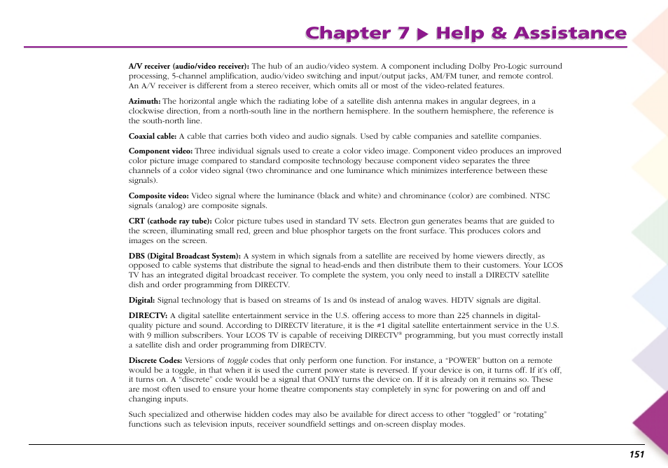 Chapter 7 help & assistance | RCA Scenium L50000 User Manual | Page 155 / 178