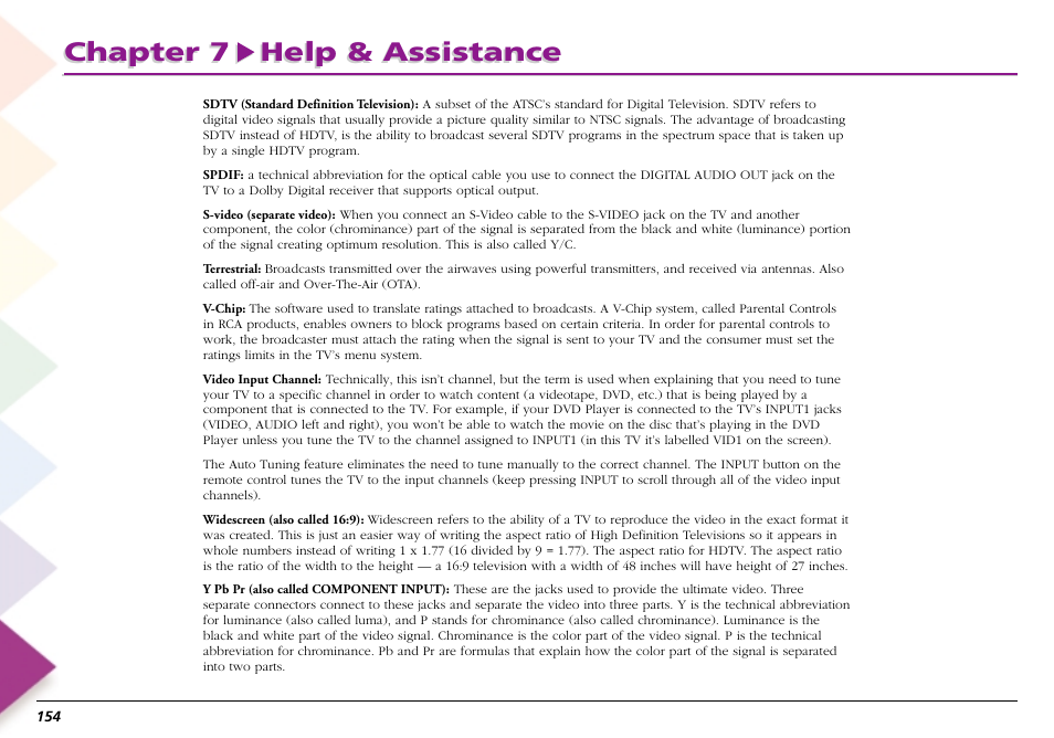 Chapter 7 help & assistance | RCA Scenium L50000 User Manual | Page 158 / 178