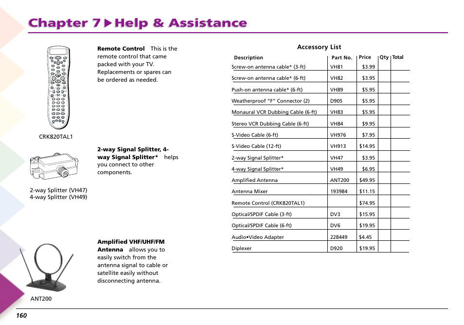 Chapter 7 help & assistance | RCA Scenium L50000 User Manual | Page 164 / 178