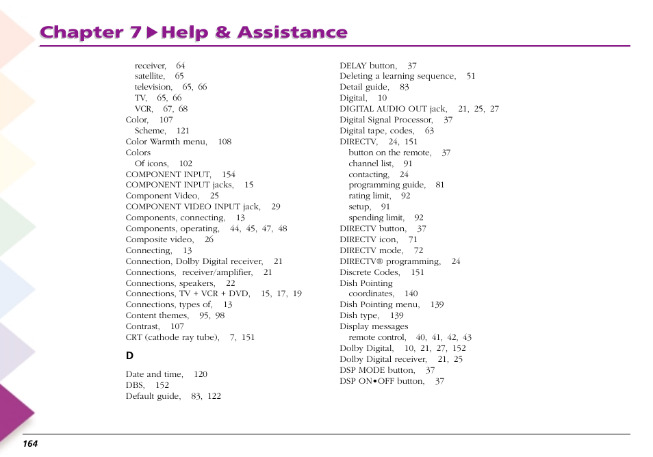 Chapter 7 help & assistance | RCA Scenium L50000 User Manual | Page 168 / 178