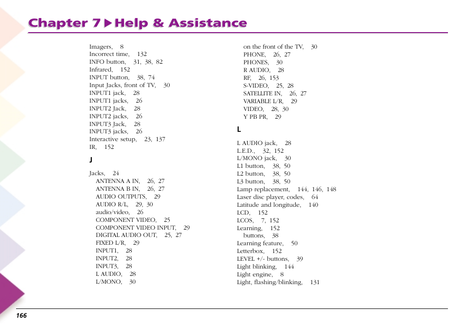 Chapter 7 help & assistance | RCA Scenium L50000 User Manual | Page 170 / 178