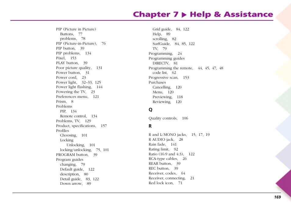 Chapter 7 help & assistance | RCA Scenium L50000 User Manual | Page 173 / 178