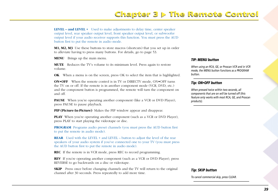 Chapter 3 the remote control | RCA Scenium L50000 User Manual | Page 43 / 178