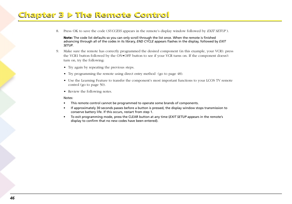 Chapter 3 the remote control | RCA Scenium L50000 User Manual | Page 50 / 178