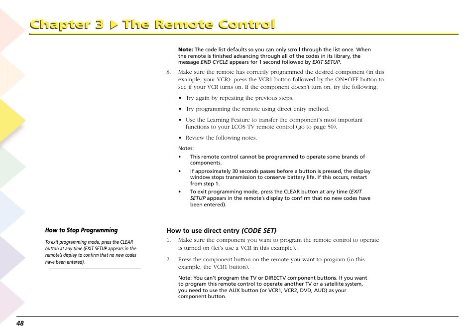 Chapter 3 the remote control | RCA Scenium L50000 User Manual | Page 52 / 178