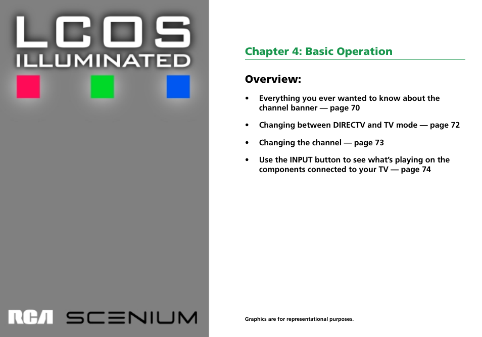 Overview, Chapter 4: basic operation | RCA Scenium L50000 User Manual | Page 73 / 178