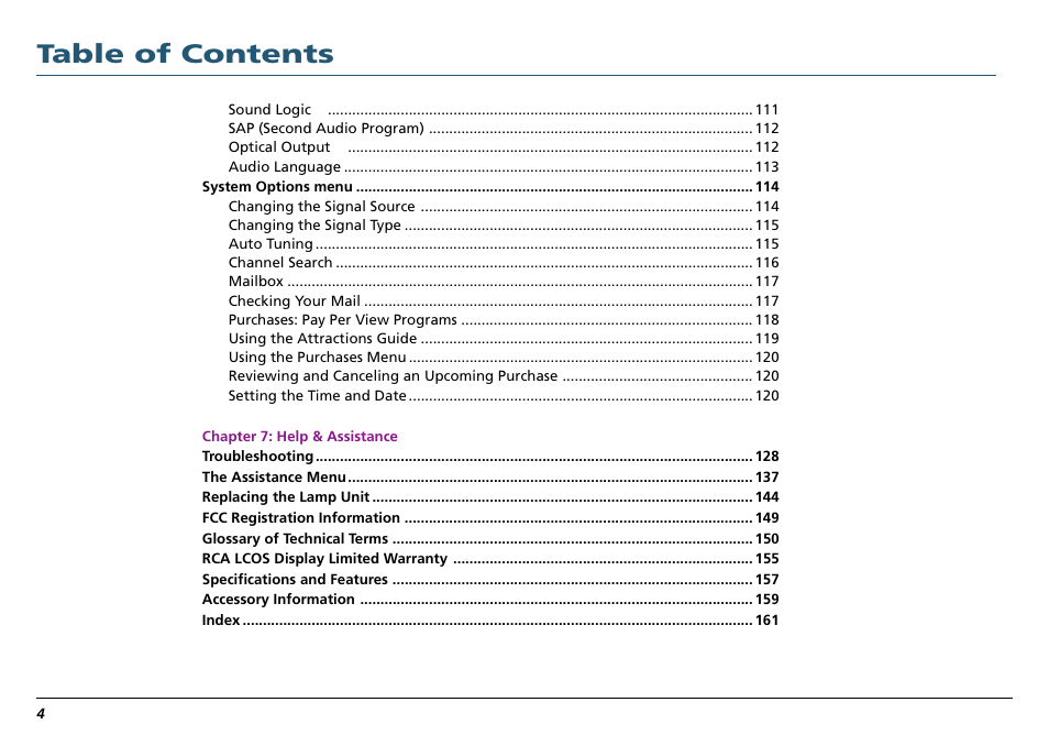 RCA Scenium L50000 User Manual | Page 8 / 178