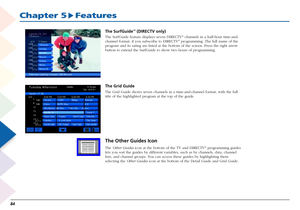 The other guides icon, Chapter 5 features | RCA Scenium L50000 User Manual | Page 88 / 178