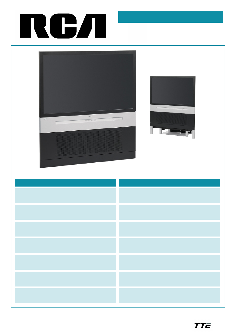 RCA hd52w67 User Manual | 2 pages