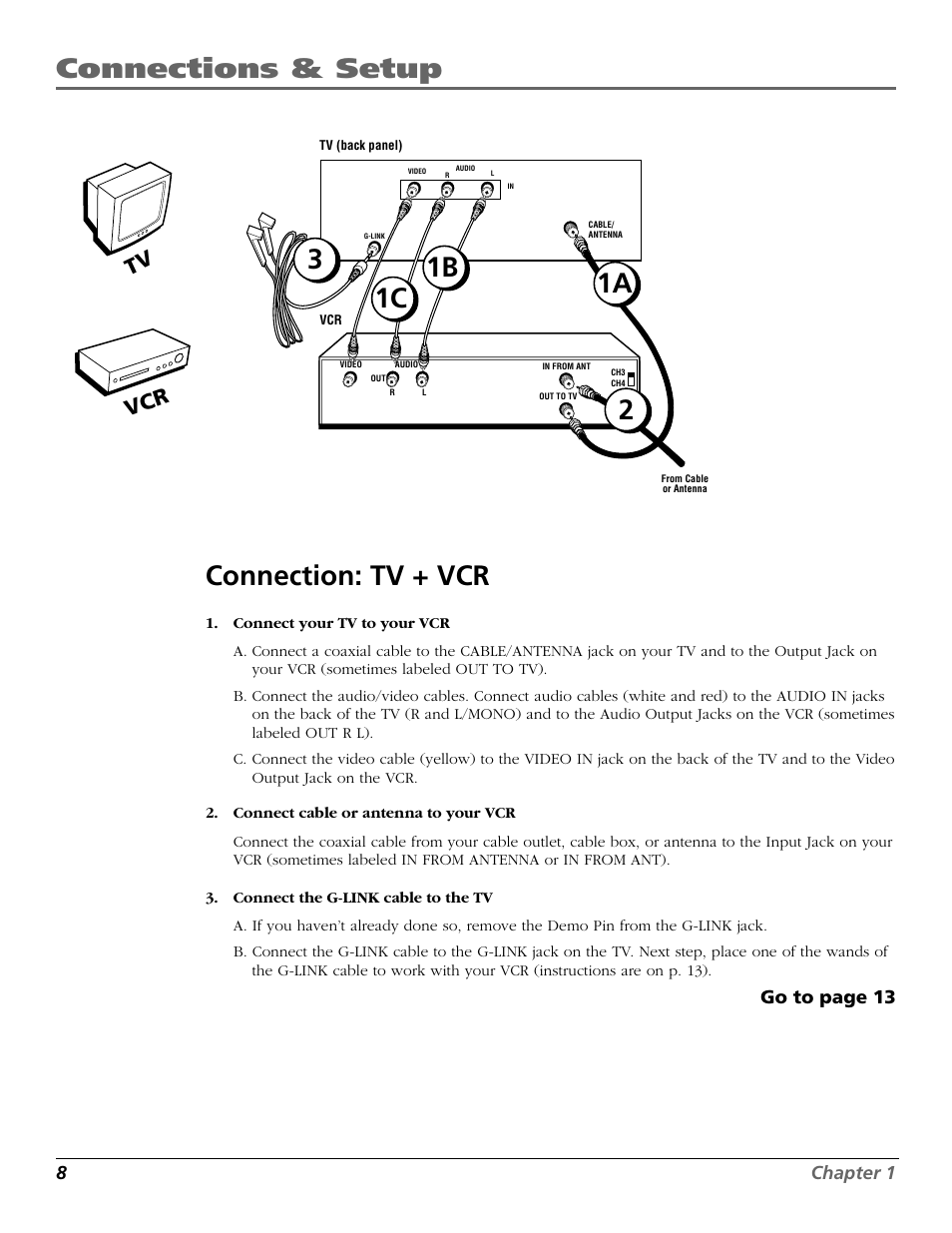 Connections & setup, Tv vcr | RCA F26317 User Manual | Page 10 / 64