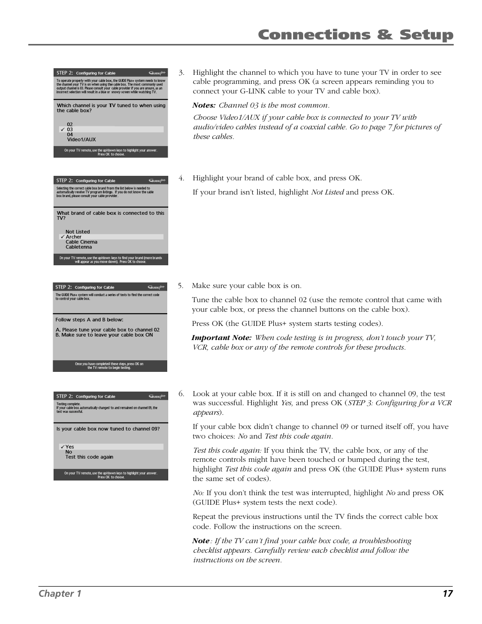 Connections & setup | RCA F26317 User Manual | Page 19 / 64