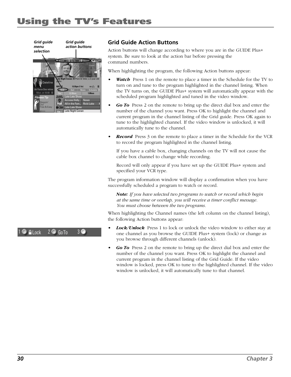 Using the tv’s features | RCA F26317 User Manual | Page 32 / 64