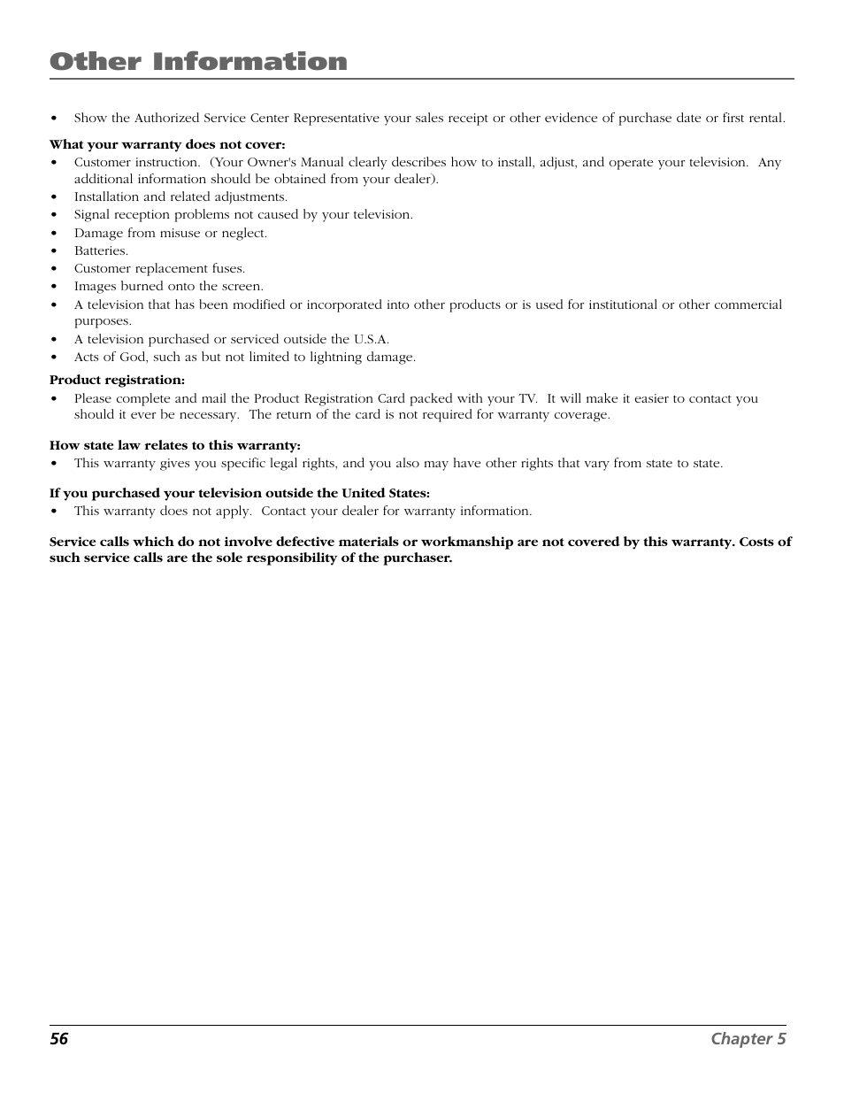 Other information | RCA F26317 User Manual | Page 58 / 64