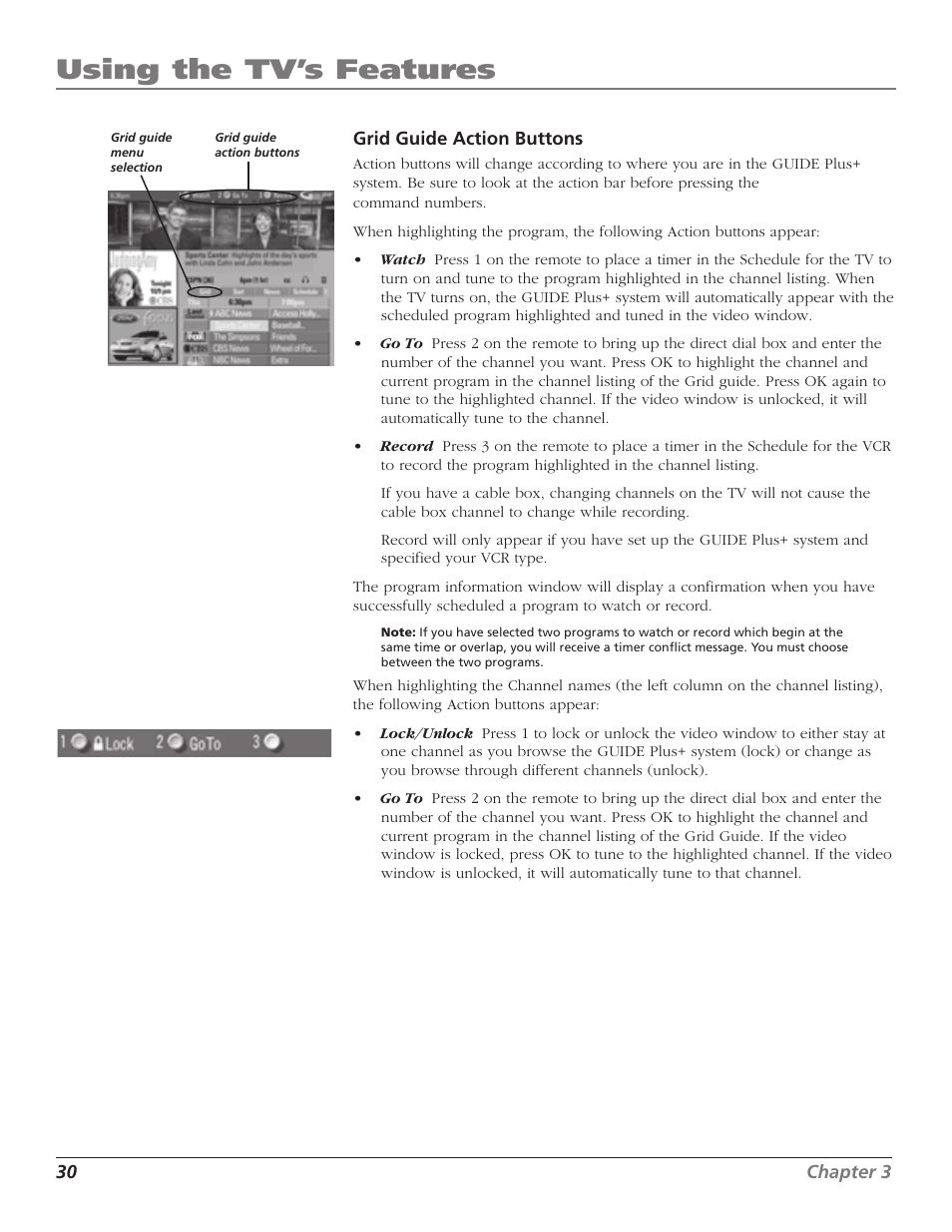 Using the tv’s features | RCA MR51TF20 User Manual | Page 32 / 64