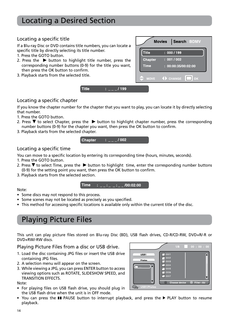 Playing picture files | RCA BRC3109 User Manual | Page 18 / 24