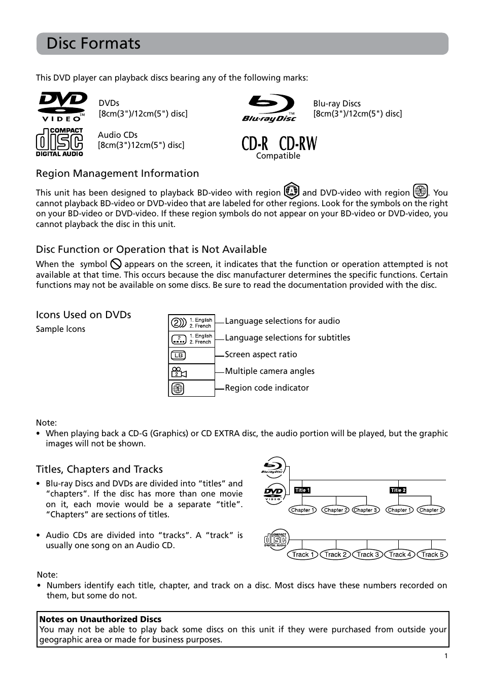 Disc formats | RCA BRC3109 User Manual | Page 5 / 24