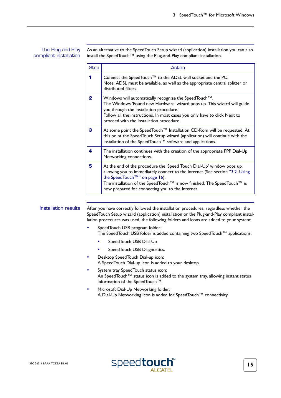 The plugandplay compliant installation, Installation results | RCA 300 User Manual | Page 19 / 46