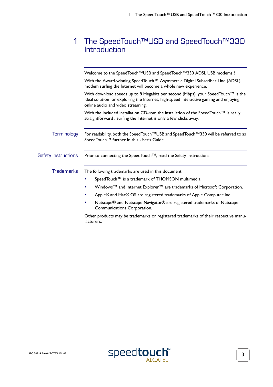 Terminology, Safety instructions, Trademarks | RCA 300 User Manual | Page 7 / 46