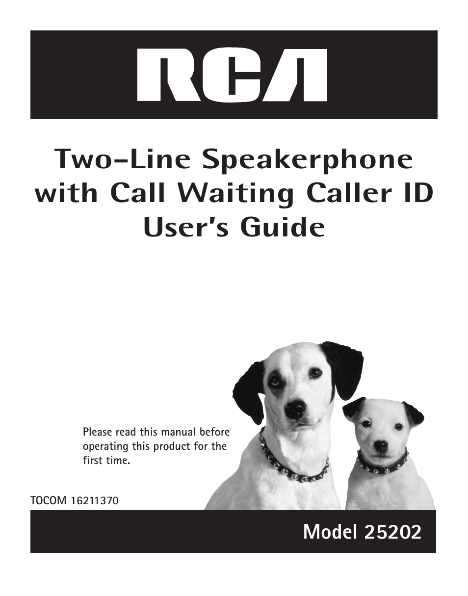 RCA TWO-LINE SPEAKERPHONE WITH CALL WAITING CALLER ID 25202 User Manual | 76 pages