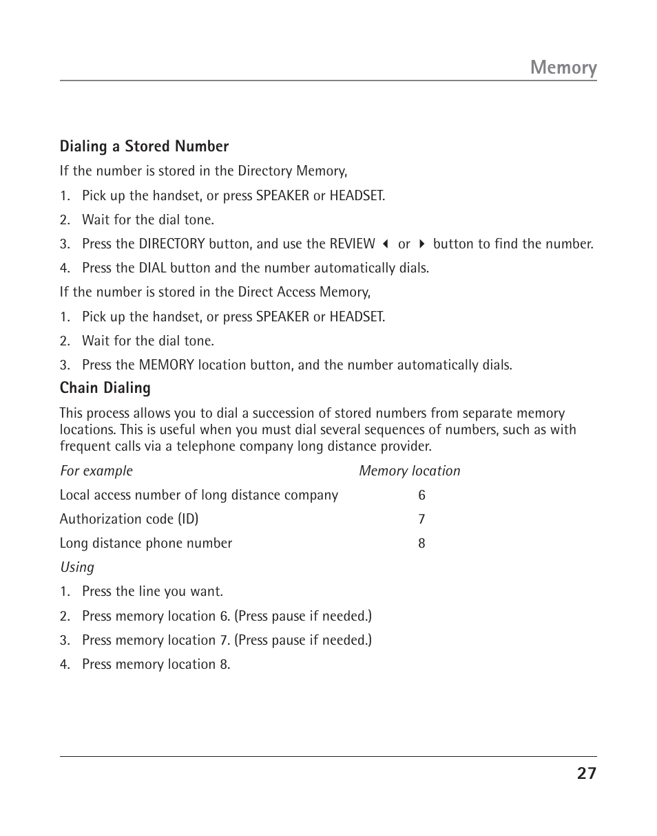 RCA TWO-LINE SPEAKERPHONE WITH CALL WAITING CALLER ID 25202 User Manual | Page 27 / 76