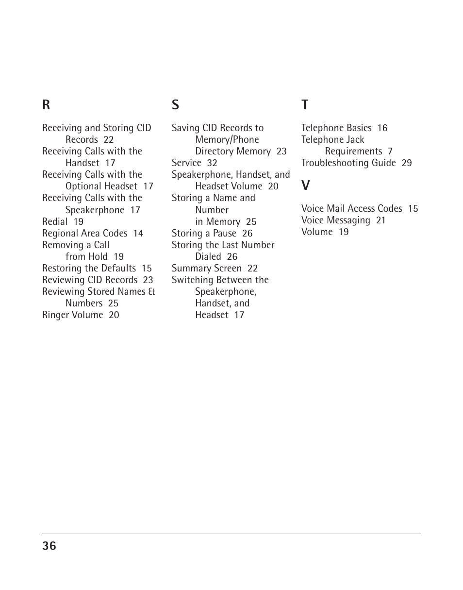 RCA TWO-LINE SPEAKERPHONE WITH CALL WAITING CALLER ID 25202 User Manual | Page 36 / 76