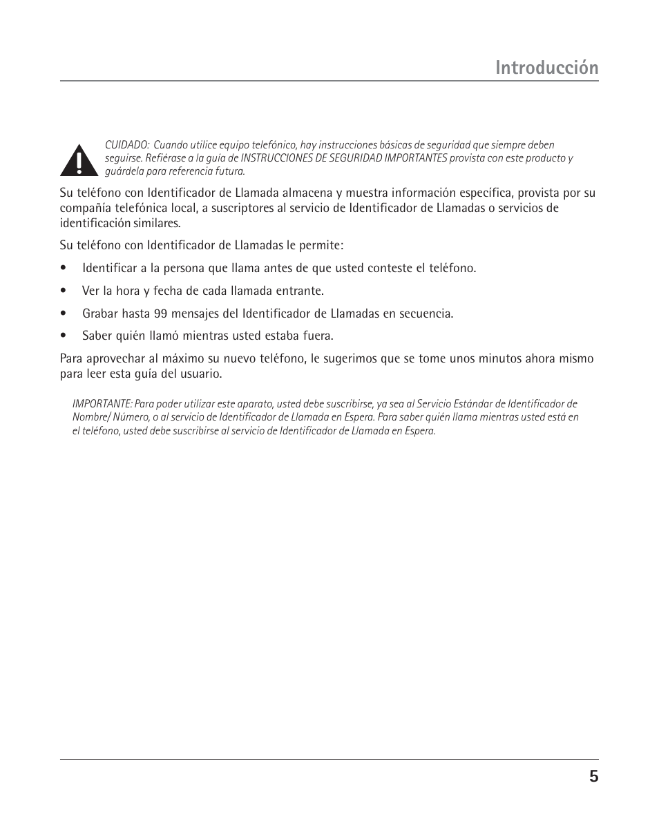 Introducción | RCA TWO-LINE SPEAKERPHONE WITH CALL WAITING CALLER ID 25202 User Manual | Page 43 / 76