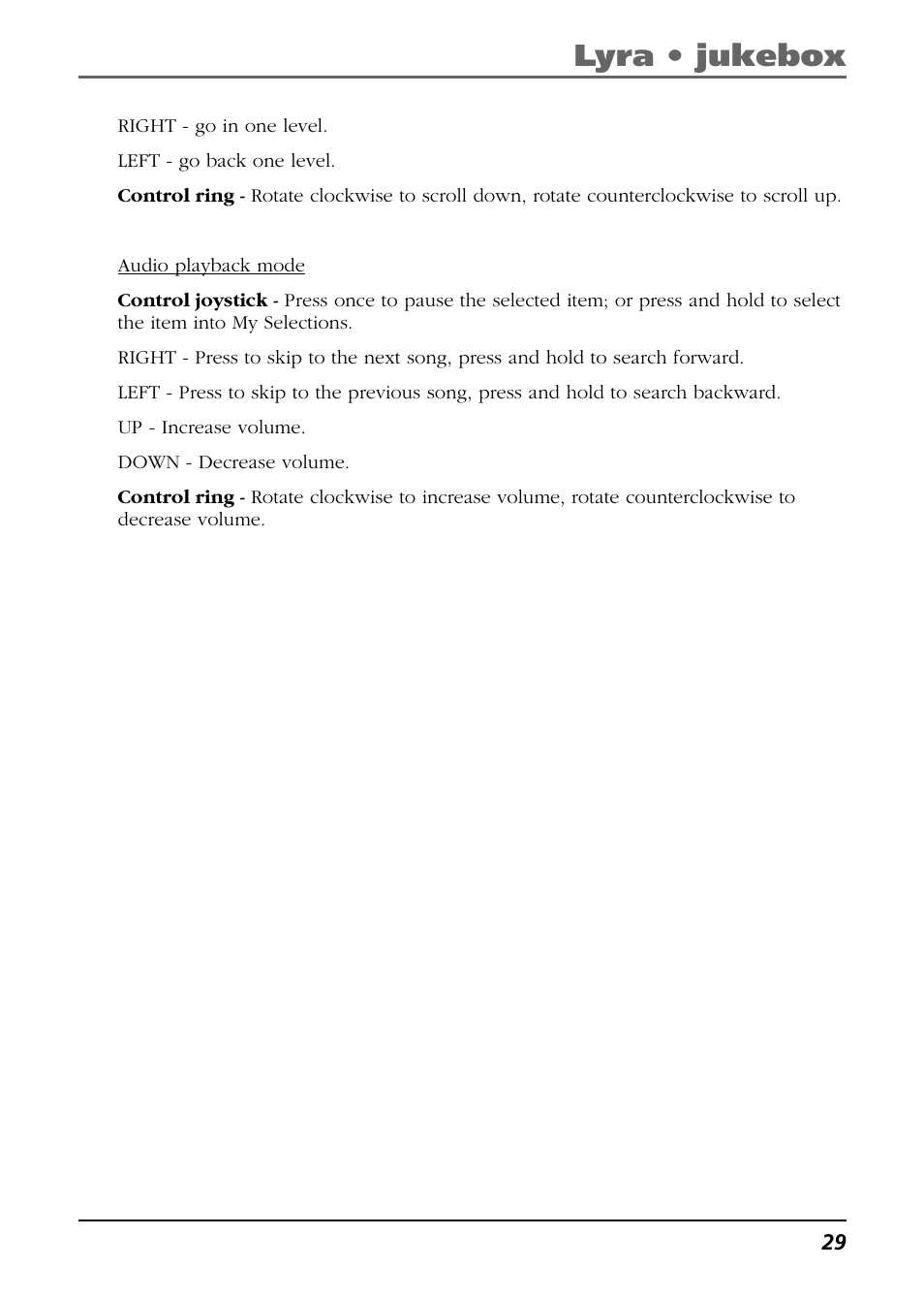 Lyra • jukebox | RCA Lyra PDP2811 User Manual | Page 29 / 58