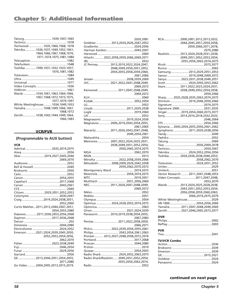 Chapter 5: additional information | RCA LYRA X3000 User Manual | Page 64 / 68