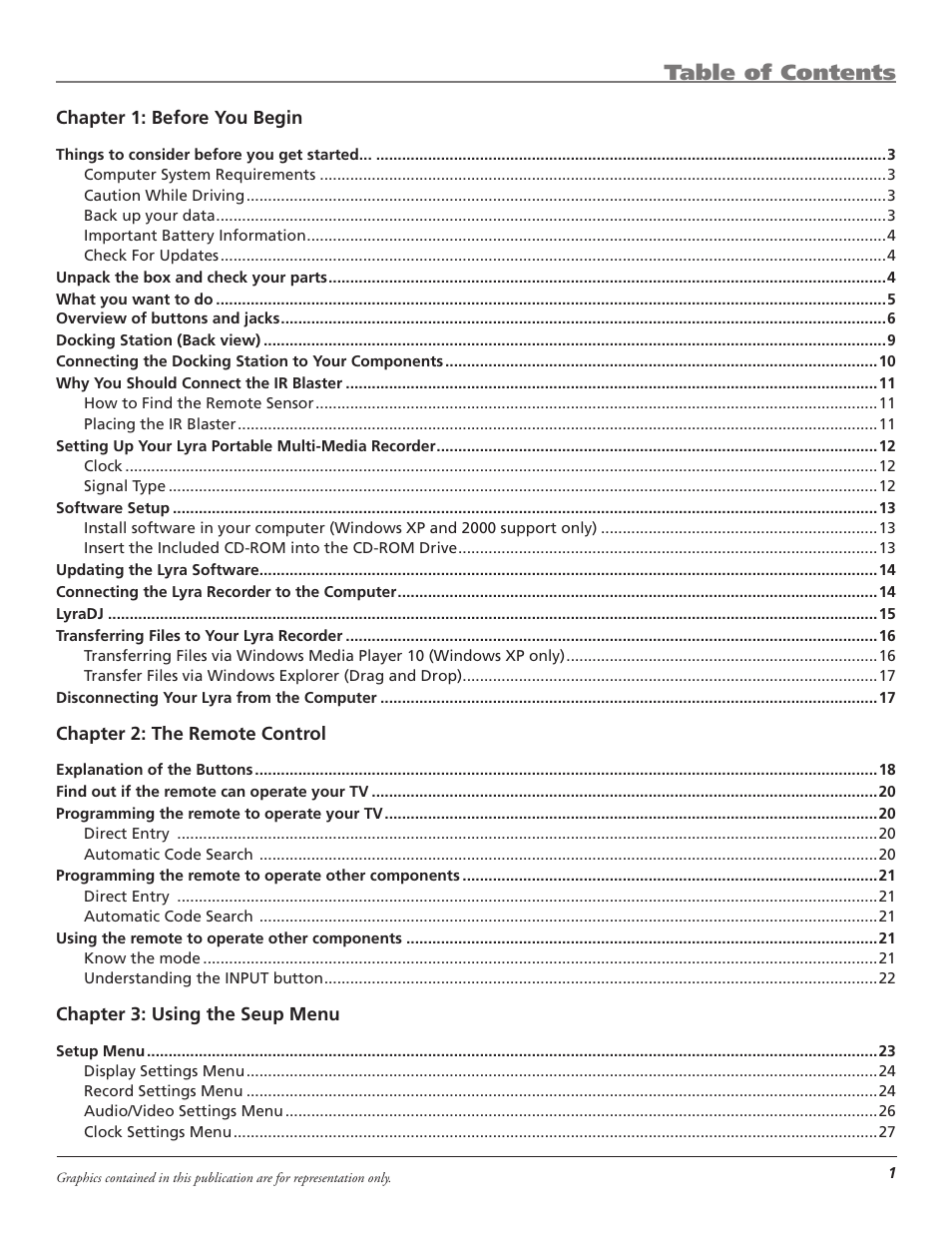 RCA LYRA X3000 User Manual | Page 7 / 68