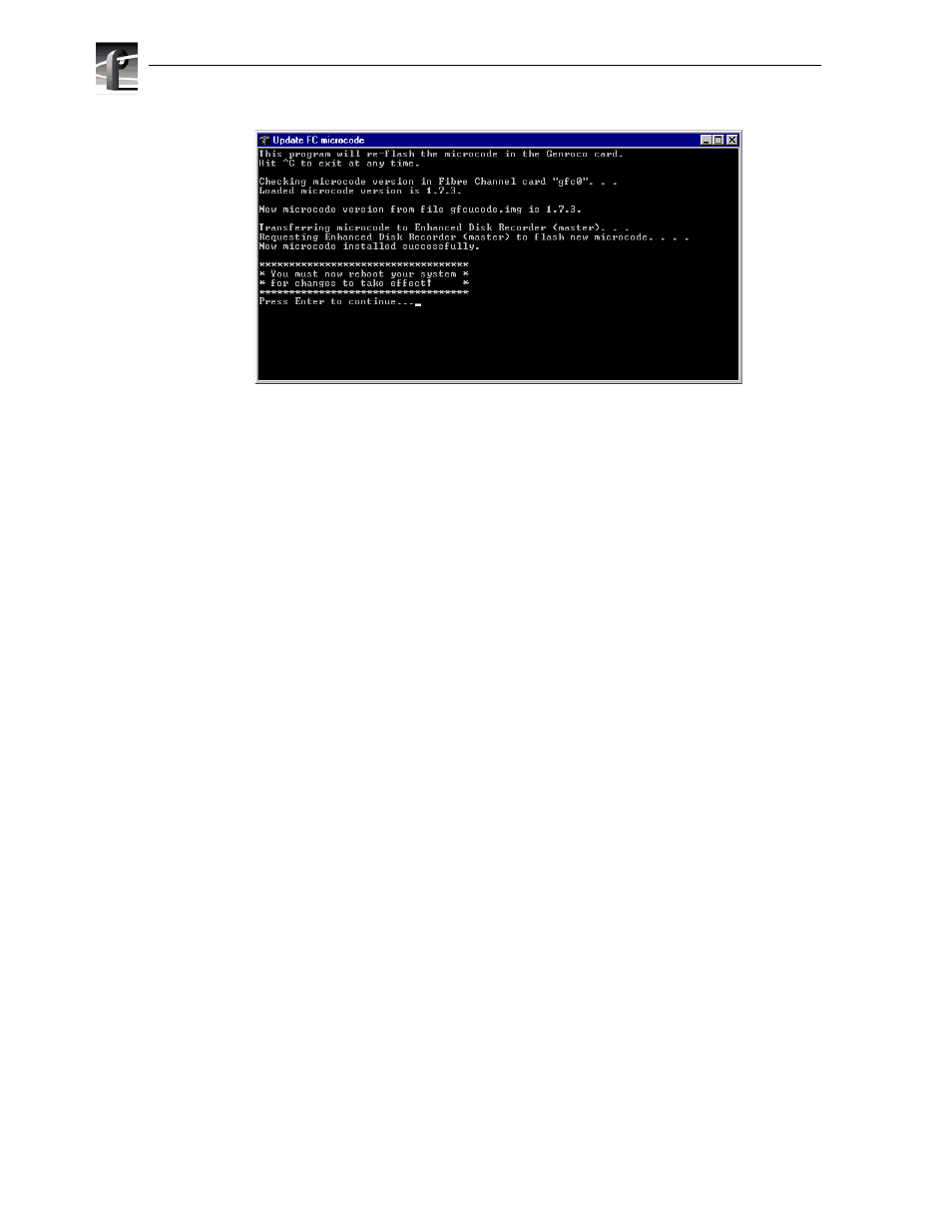 Loading fibre channel server firmware | RCA Fibre Channel Switch User Manual | Page 12 / 28