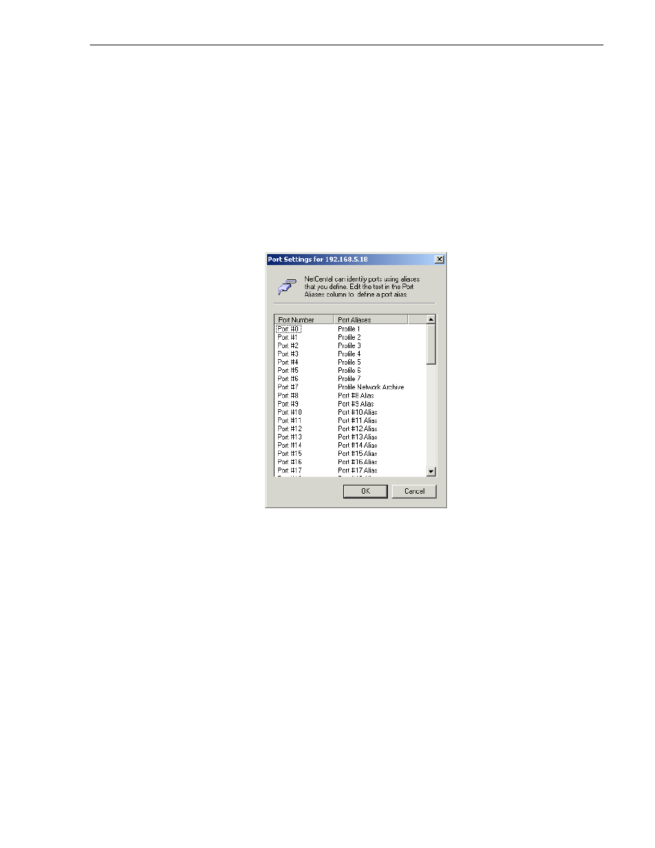 Setting port aliases | RCA Fibre Channel Switch User Manual | Page 23 / 28