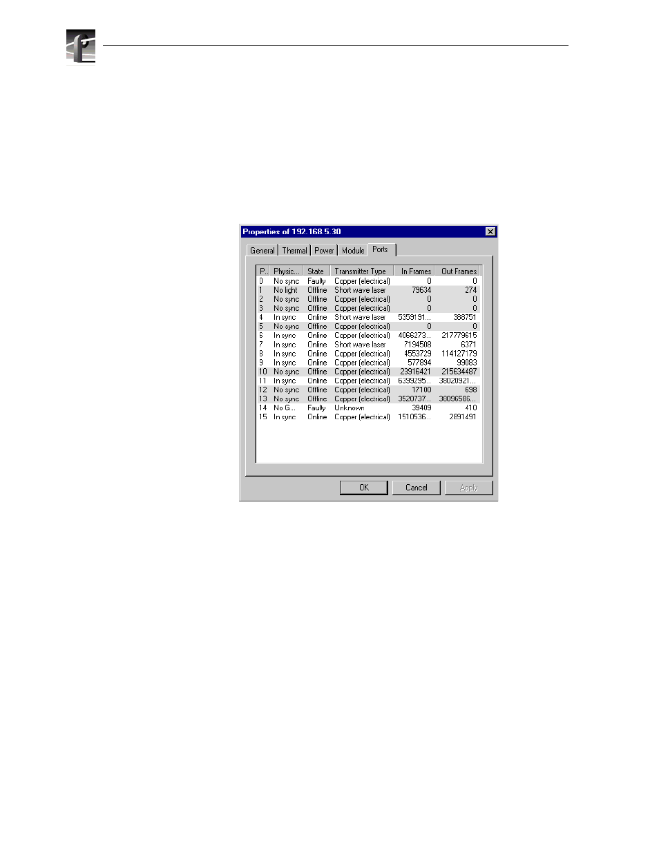 Monitoring status | RCA Fibre Channel Switch User Manual | Page 24 / 28