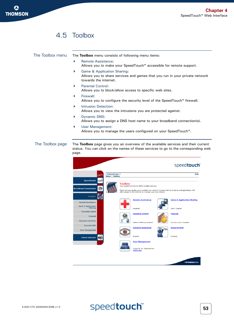 5 toolbox, The toolbox menu, Toolbox | Chapter 4 | RCA 516 User Manual | Page 61 / 102