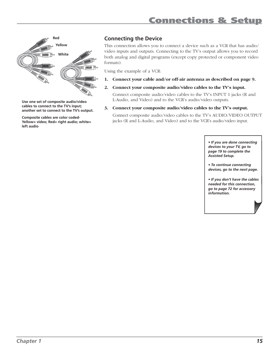 Connections & setup | RCA HD50LPW62B User Manual | Page 17 / 80