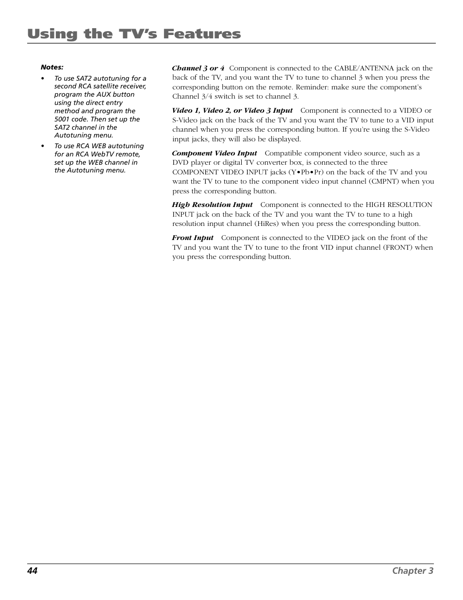 Using the tv’s features | RCA D32TF20 User Manual | Page 46 / 80