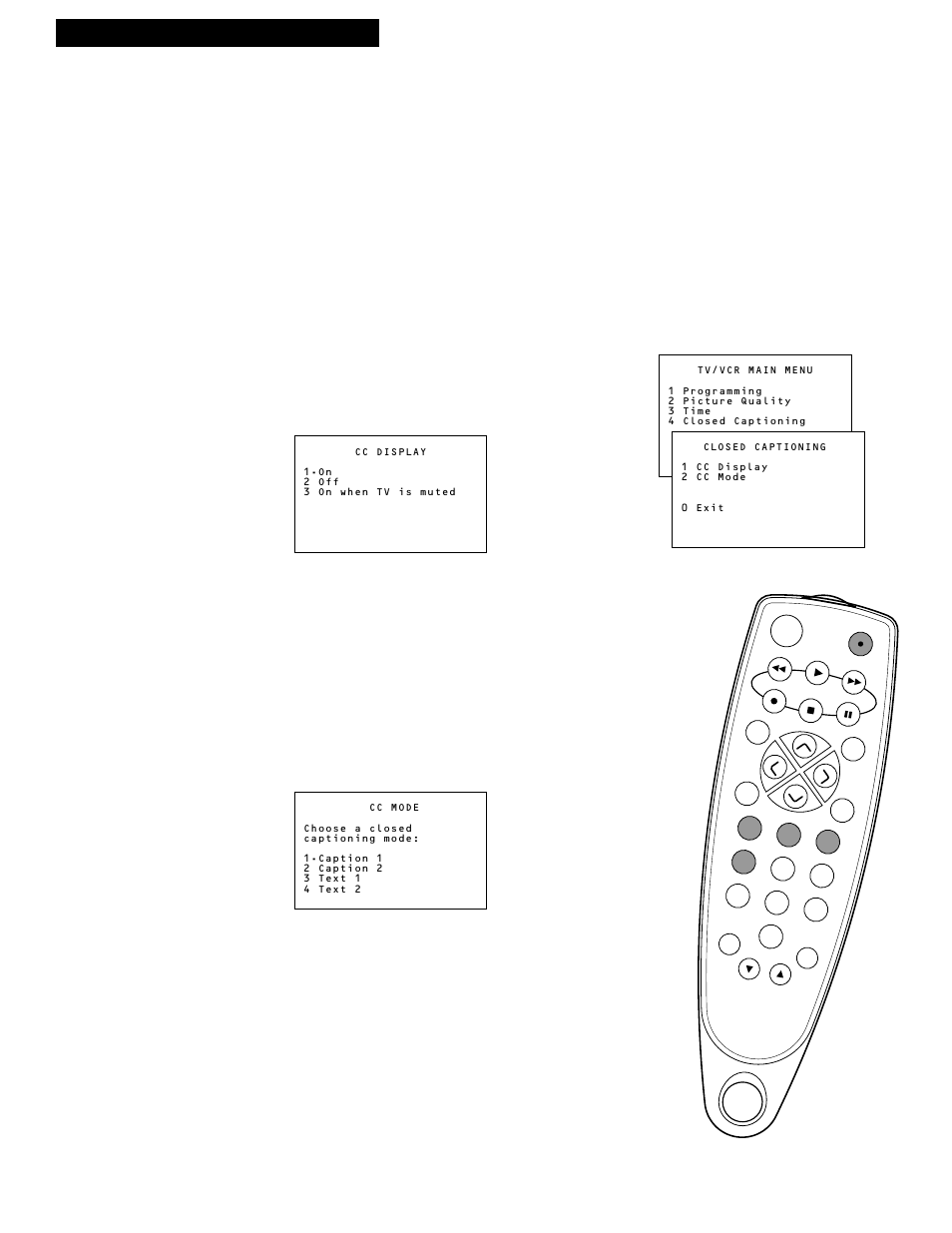 Closed captions, Using the tv/vcr features, 9tv/vcr features | RCA T13017WH User Manual | Page 11 / 32