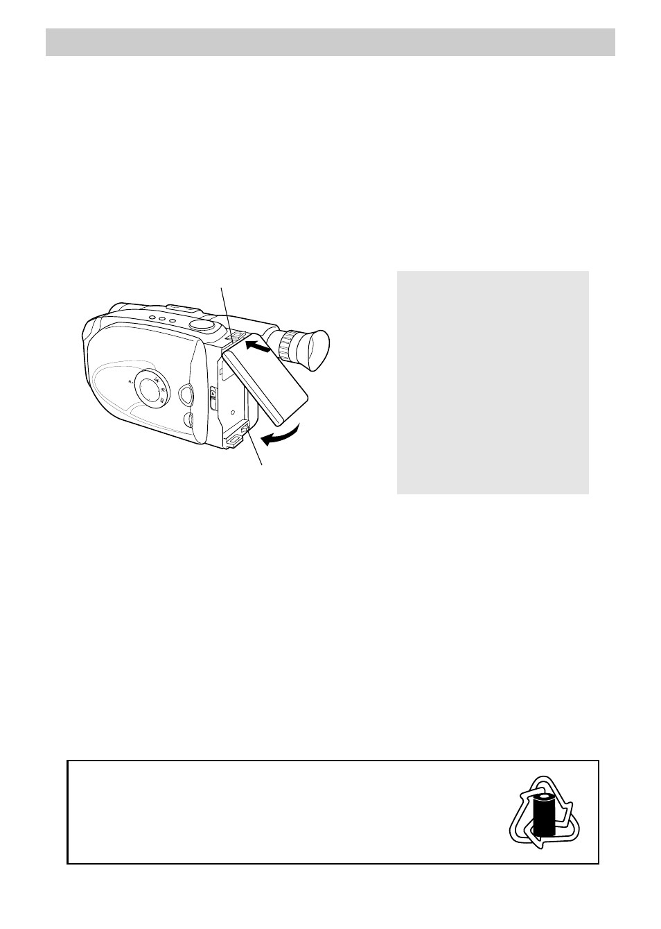 Powering the camcorder (cont), Using the battery, Attaching | Removing, Attaching removing, Power your camcorder, Use the battery to power your camcorder, Attach the charged battery, Remove the battery, Battery safety precautions | RCA CC6151 User Manual | Page 15 / 90