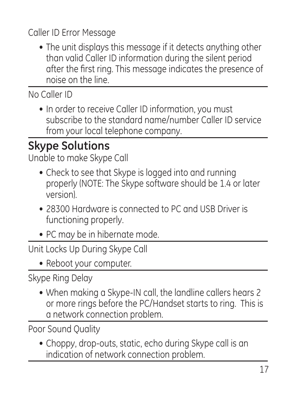 Skype solutions | RCA Model 28301 User Manual | Page 17 / 48