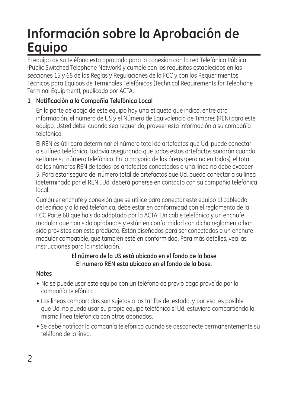 Información sobre la aprobación de equipo | RCA Model 28301 User Manual | Page 26 / 48