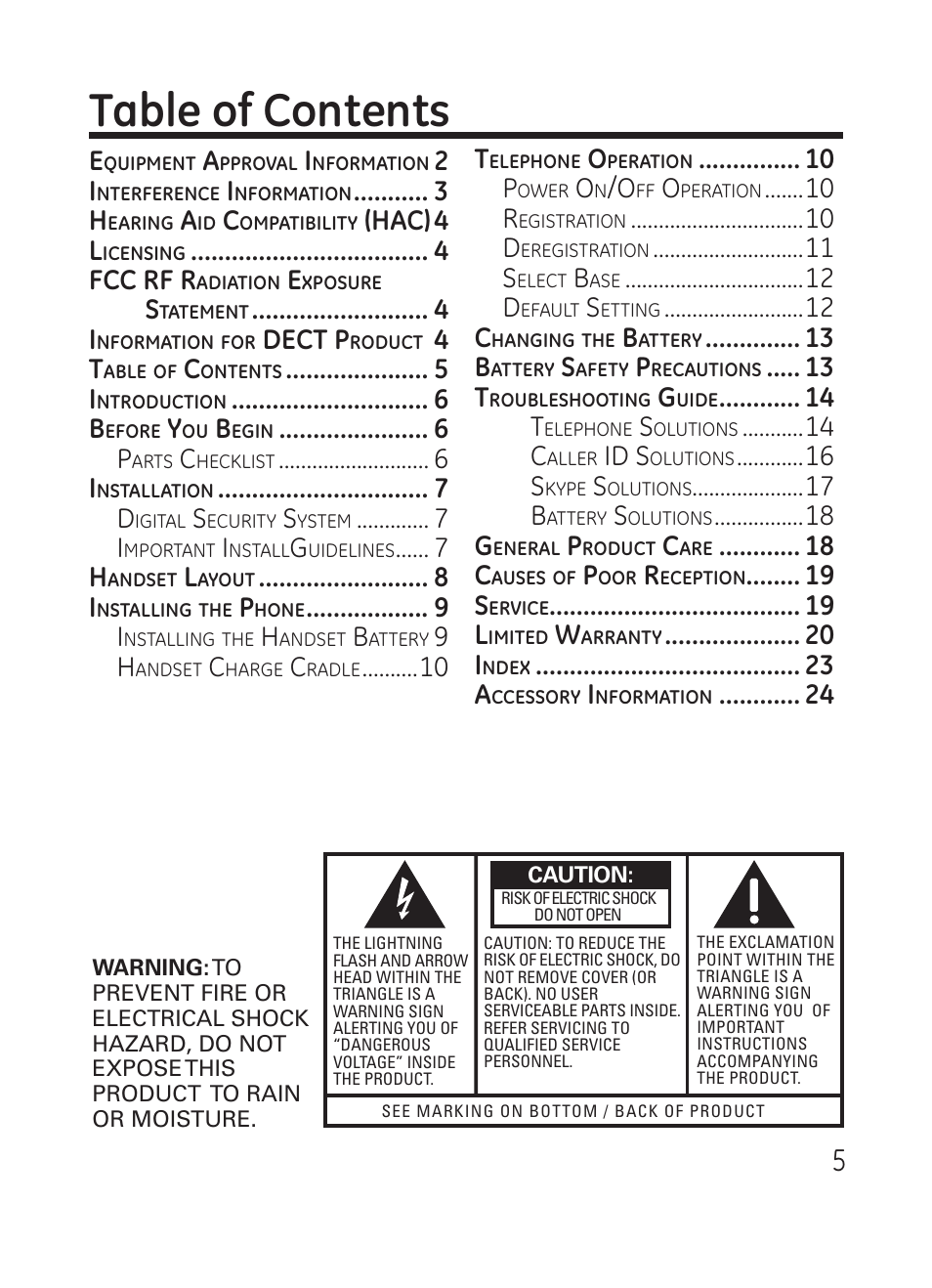 RCA Model 28301 User Manual | Page 5 / 48