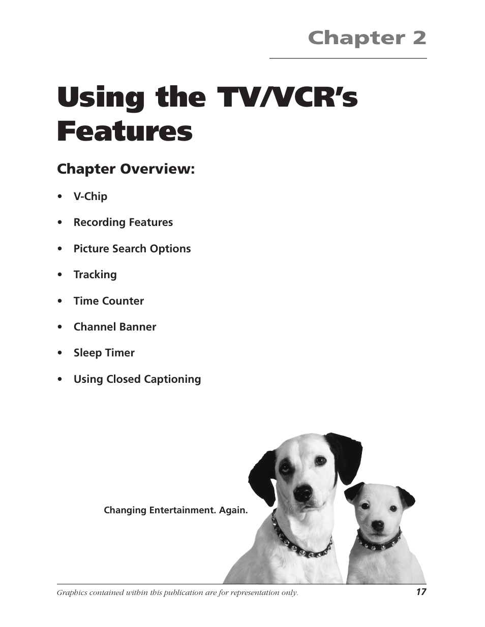 Using the tv/vcr’s features, Chapter 2, Chapter overview | RCA T25208 User Manual | Page 19 / 44