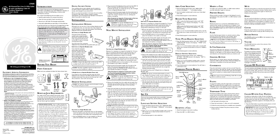 RCA 27935 User Manual | 2 pages