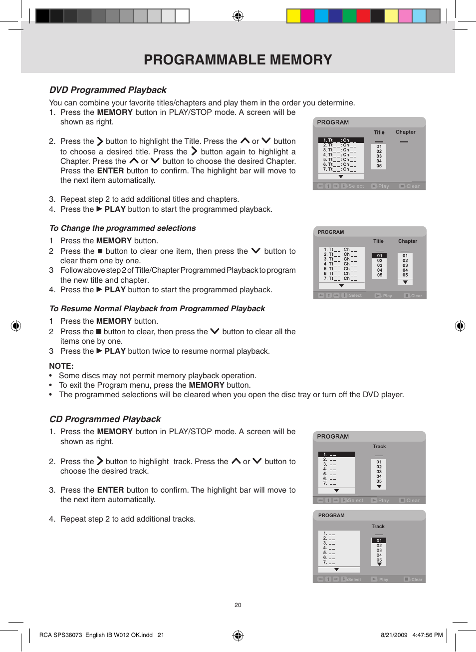 RCA SPS36073 User Manual | Page 21 / 30