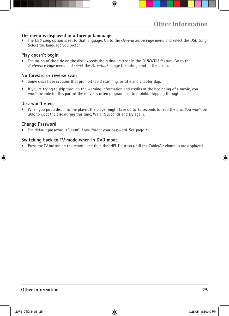 Other information | RCA RCRVD2022 User Manual | Page 27 / 30