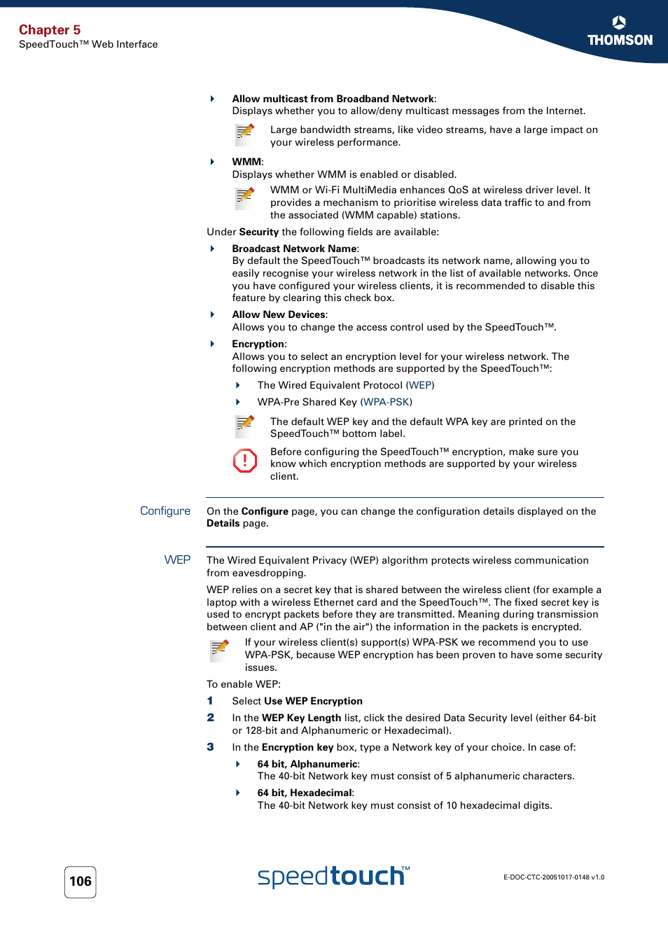 Configure, Chapter 5 | RCA SpeedTouchTM706 User Manual | Page 114 / 132