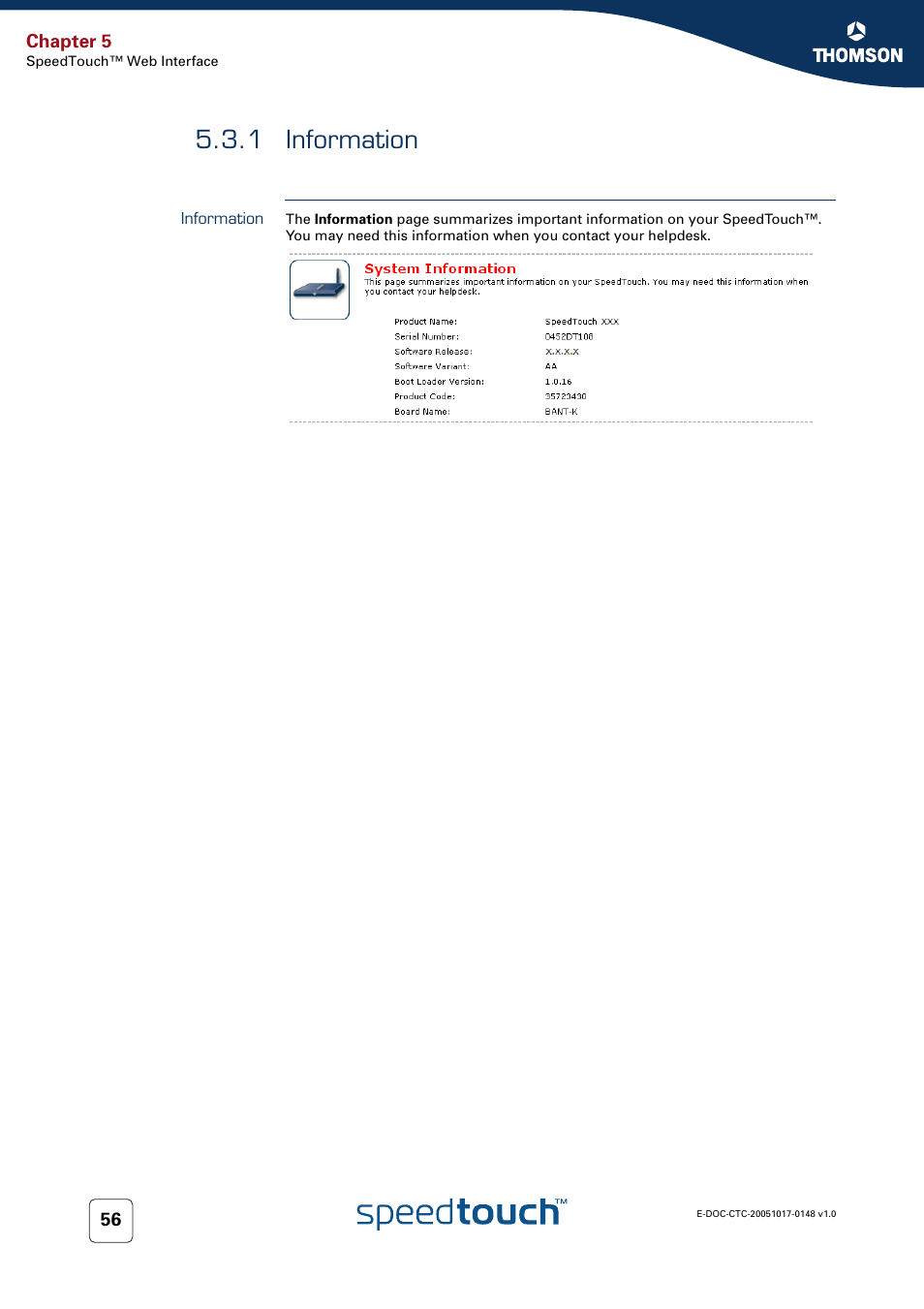1 information, Information, 1 information” on | RCA SpeedTouchTM706 User Manual | Page 64 / 132