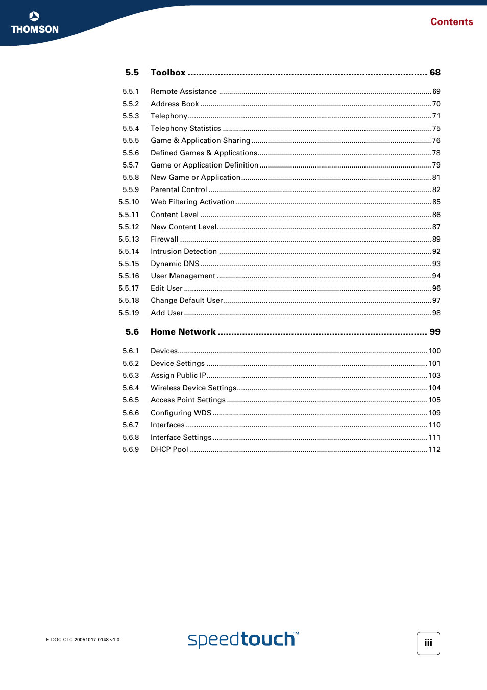 RCA SpeedTouchTM706 User Manual | Page 7 / 132