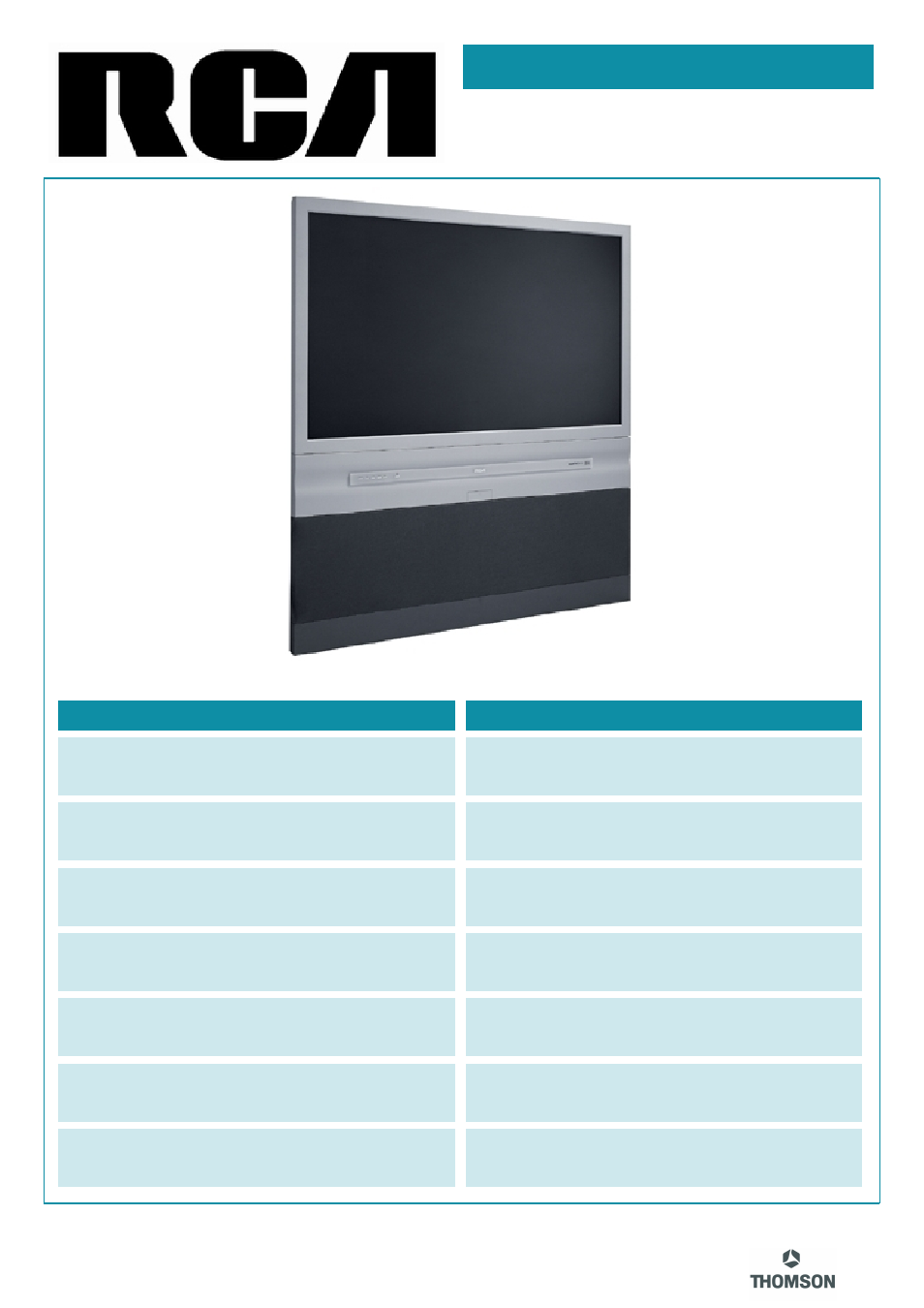 RCA D52W19 User Manual | 2 pages