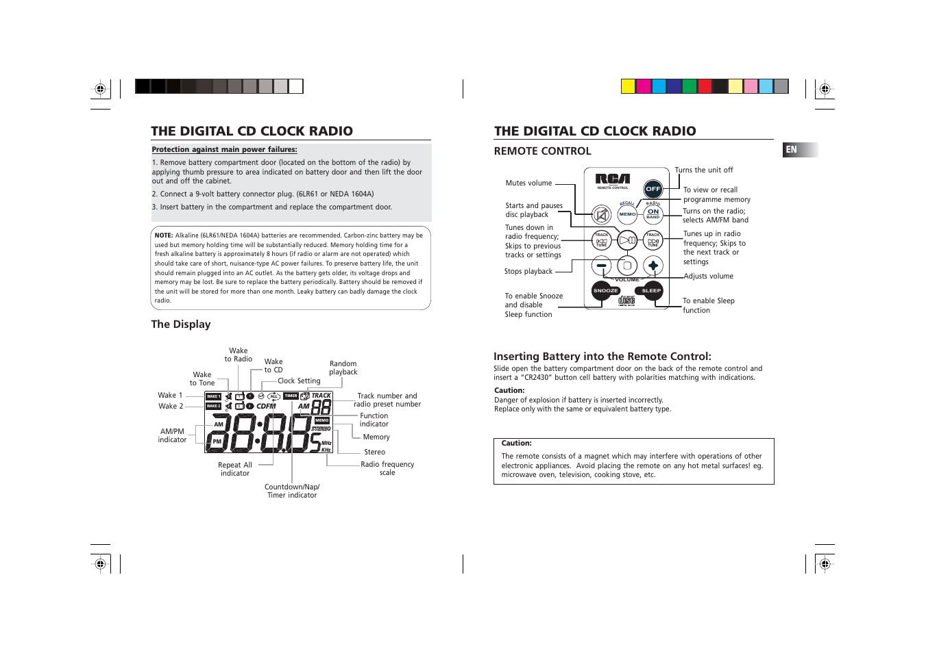 The digital cd clock radio, The display | RCA RP 3757 User Manual | Page 3 / 9